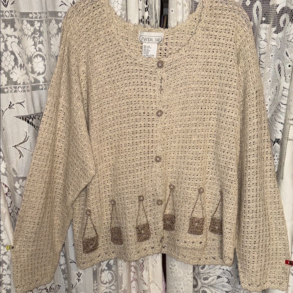 Vintage Mandal Bay crochet sweater xxl